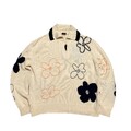 PS by PAUL SMITH Damenpullover Blumenmuster Kragen creme weite Passform M PLS LESEN
