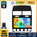 2+64G Android 14 Autoradio Carplay GPS Navi +AHD Kam für VW Touraeg 7L 2002-2009