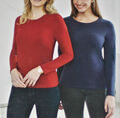 2er Pack Damen Basic Langarmshirts langarm Shirts Rundhals Slim Fit S 36/38 NEU