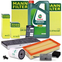 MANN-FILTER INSPEKTIONSPAKET+5L CASTROL MAGNATEC 5W-30 A5 FÜR FORD TRANSIT### AUCH FÜR FAHRZEUGE O H N E STOP-START FUNKTION ###