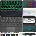 QWERTZ Bluetooth Tastatur Maus für Samsung Galaxy Tab A9+ A8 S9 FE S8 S7 S6 Lite
