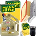 MANN INSPEKTIONSPAKET+5L CASTROL 5W-30 ÖL passend für AUDI A4 B6 B7 1.6+2.0