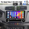 Android 13 GPS Navi 4+64G DAB+ Autoradio Für Skoda Fabia 3 III 2015-2022 Carplay