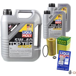 MANN-FILTER Ölfilter 7 L Liqui Moly Top Tec 4100 5W-40 für Mercedes C-Klasse
