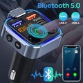 FM Transmitter Bluetooth Auto Kfz Radio Adapter USB-C PD + Dual USB Ladegerät