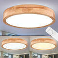 Design LED Decken Lampe Arbeits Zimmer Holz Optik Leuchte Strahler FERNBEDIENUNG