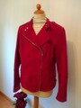 Damen Wildleder Jacke rot Größe 42 echt Leder Biker Stil 