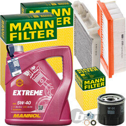 MANN INSPEKTIONSPAKET+5L MANNOL 5W-40 ÖL passend für RENAULT TWINGO II CN0 1.2