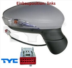 TYC 310-0224 Außenspiegel links Spiegel außen für Ford 