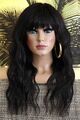 Perücke Echthaar 100% non Lace Wig braun dunkelbraun remy gewellt Pony lang 