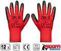 12 Paar Arbeitshandschuhe Montage Werkstatt Handschuhe LATEX ROT Rau Gr. 9 / L