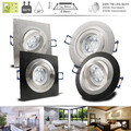 LED Einbau Strahler dimmbar Decken Spots 230V Leuchten 7W GU10 SD SET AL-NOB