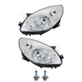 Scheinwerfer Set chrom inkl. OSRAM Lampen H4 mit LWR Motor für Renault Twingo II