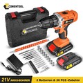 21V Akkuschrauber Set Akku-Bohrschrauber Akkubohrer Bohrmaschine mit Ladegerät