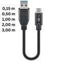 USB 3.0 SuperSpeed Kabel USB-A St.<>USB-C Stecker 5Gbit/s in 0,15m 0,5m 1m 2m 3m