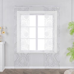 2er Flächenvorhang Kreis Ausbrenner Schiebegardinen mit Klettband Küche Vorhänge