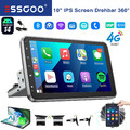 8 Core 6+128G 10"Autoradio Android 14 Carplay GPS 1 DIN 360° Drehbar Bildschirm