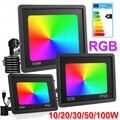 RGB LED Fluter 10-100W Außen Strahler Flutlicht Scheinwerfer Gartenlampe Dimmbar