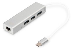 DIGITUS USB 3.0 Typ C 3-Port Hub mit Gigabit Ethernet Adapter, 3x USB A, 1x RJ45Ein weiterer großartiger Artikel von Rarewaves