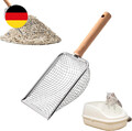 Katzenklo Schaufel Metall, Katzenstreuschaufel mit Langer Griff, Edelstahl Katze