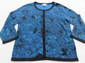 MONSOON ZIERLICHER SCHWARZ & BLAU MUSTER WEICHER BAUMWOLL CARDIGAN PULLOVER UK 10 -12 PETITE