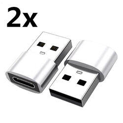 2x USB A auf USB C Adapter Ladeadapter Datenübertragung Stecker Konverter OTG