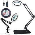 72 LED Lupe mit Licht und Ständer 8X stufenlos dimmbare LED-Schreibtischlampe