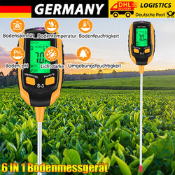 6 in 1 Bodentester Messgerät PH Wert Bodenmessgerät Pflanzen Feuchtigkeitsmesser