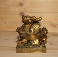 Vintage handgefertigter Messing Foo Hund chinesischer Wächterlöwe