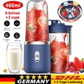 Smoothie Mixer USB Tragbarer elektrisch Maker 400+400ML Mini Standmixer Blender~