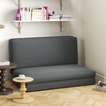 HOMCOM Bodensofa 3-in-1 Klappbar Schlafsofa mit Samtoptik für Schlafzimmer