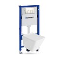 GEBERIT Duofix Basic Vorwandelement + Wand WC Lago Weiß + Knopf Delta 25 Weiß