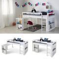 Hochbett mit Schreibtisch 90x200 Kinder Stock Bett Lattenrost Holz Homestyle4u