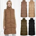 VERO MODA Damen Puffer Weste Lang Wattierte Stepp Jacke ohne Kapuze