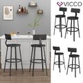 Barhocker-Set Caracas Schwarz 37 x 102 cm 2 Teile Vicco