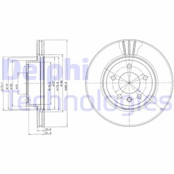 2X DELPHI BREMSSCHEIBEN VORNE 286mm BELÜFTET PASSEND FÜR OPEL OMEGA | BG2908