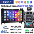 DAB+ GPS Für Benz A/B Klasse W169 W639 W245 W906 Vito Android 14 Autoradio 4+64G