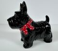 Schwarz Scotty Hund Geldbox Keramik Sparschwein ~ Sehr guter Zustand