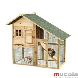 Hasenkäfig Kaninchenkäfig Villa Holz Freilauf Gehege Hasen Stall Kleintierstall