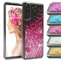 EAZY CASE Sony Xperia 5 II Glitzer Hülle Flüssig Silikon Handyhülle Tasche Stern