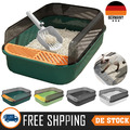 Extra hohe Katzentoilette offene Katzenklo Katzen WC mit hohem Rand Spachtel