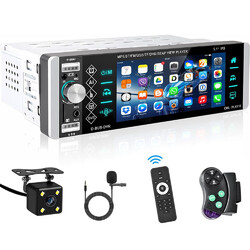 Autoradio 1DIN Bluetooth 5.1 Zoll Touchscreen 2 USB/Mikrofon/AUX/RDS/AM FM Radio
