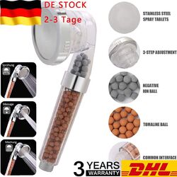 Duschkopf Handbrause wassersparend mit Ionen Filter Mineralsteine 3 Strahlarten