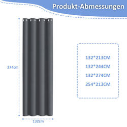 Outdoor Vorhang Wasserdicht 1/2er Set mit Ösen Aussenvorhang Balkon Oben Veranda