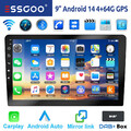 DAB+ Android 14 4+64G Carplay Autoradio GPS Navi RDS Bluetooth WIFI Doppel 2 DIN