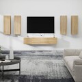 TV Schrank Set Schrankwand Wohnwand Lowboard TV Möbel 6tlg. Holzwerkstoff vidaXL