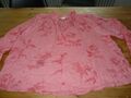 Damen Bluse Gr. 44 v. H&M flamingo Faltenwurf florales Muster