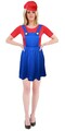 Damen Super Workwomen Klempner grün rot blau Outfit Kostüm Partykostüm