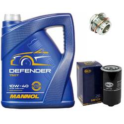 Motoröl Set 10W-40 5 Liter + Ölfilter + Ölablassschraube für VW Transporter IV
