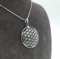 Silberkette Silber Kette Halskette mit Lebensblume Anhänger Geburtstagsgeschenk